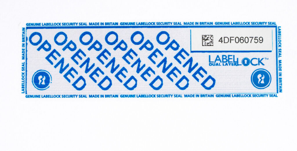 Dual Layer LabelLock® Label - peeled off showing base layer only