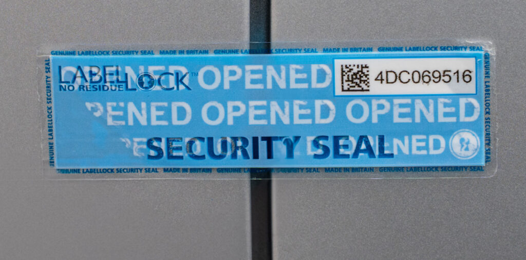 No Residue LabelLock® Label having been peeled off & stuck back on