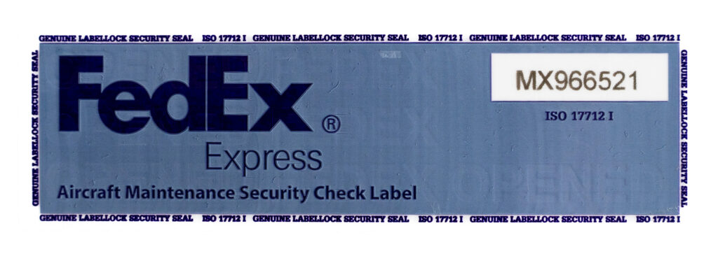 Custom No Residue LabelLock® labels for FedEx Aircraft Maintenance