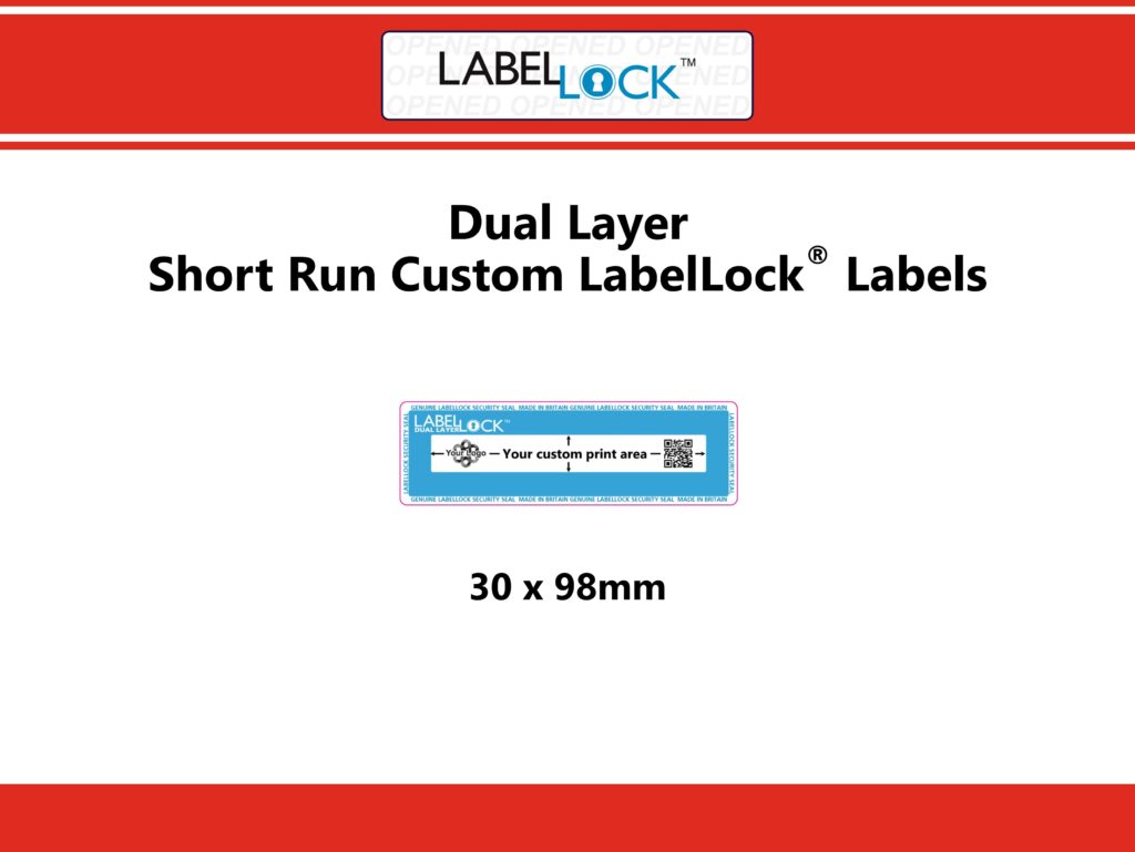 Image of Dual Layer Short Run Customisable LabelLock labels in the Medium size of 30mm x 98mm